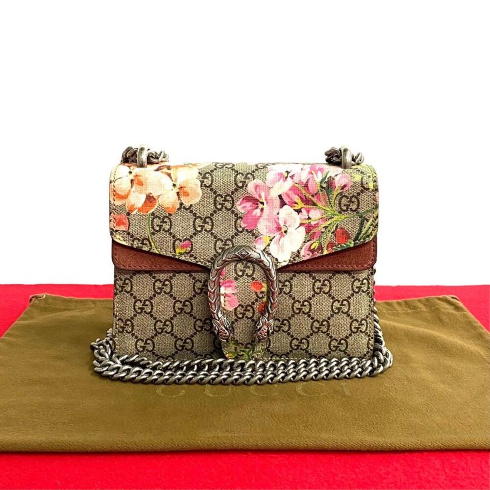 Gucci Dionysus GG Supreme Flora Leather 2way Shoulder Bag